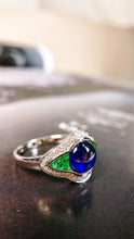 Load image into Gallery viewer, LUOWEND 18K White Gold Real Natural Sapphire Ring for Women
