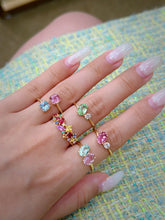Load image into Gallery viewer, LUOWEND 18K Yellow Gold Natural Gemstone Ring for Women
