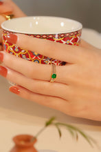Load image into Gallery viewer, LUOWEND 18K Yellow Gold Real Natural Emerald Ring for Women
