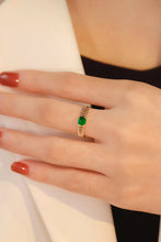 Load image into Gallery viewer, LUOWEND 18K Yellow Gold Real Natural Emerald Ring for Women
