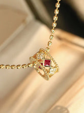 Load image into Gallery viewer, LUOWEND 18K Yellow Gold Fine Jewelry Natural Ruby Pendant for Women
