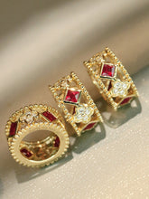 Load image into Gallery viewer, LUOWEND 18K Yellow Gold Fine Jewelry Natural Ruby Pendant for Women
