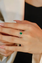 Load image into Gallery viewer, LUOWEND 18K White Gold Real Natural Emerald Ring for Women
