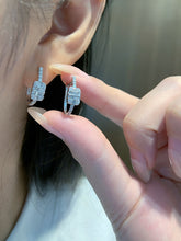 Load image into Gallery viewer, LUOWEND 18K White Gold Fine Jewelry Real Natural Diamond Earrings for Women
