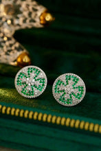 Load image into Gallery viewer, LUOWEND 18K White Gold Real Natural Emerald Natural Diamond Earrings for Women
