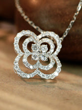 Load image into Gallery viewer, LUOWEND 18K White Gold Fine Jewelry Real Natural Diamond Necklace for Women

