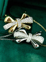 Load image into Gallery viewer, LUOWEND 18K White/Yellow Gold Real Natural Diamond Necklace for Women
