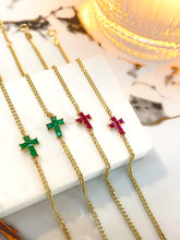 Load image into Gallery viewer, LUOWEND 18K Yellow Gold Natural Emerald Bracelet for Women
