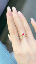 Load image into Gallery viewer, LUOWEND 18K Yellow Gold Real Natural Diamond and Ruby Bracelet for Women
