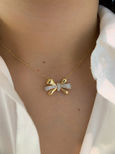Load image into Gallery viewer, LUOWEND 18K White/Yellow Gold Real Natural Diamond Necklace for Women
