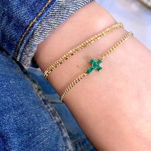 Load image into Gallery viewer, LUOWEND 18K Yellow Gold Natural Emerald Bracelet for Women
