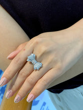 Load image into Gallery viewer, LUOWEND 18K White Gold Fine Jewelry Real Natural Diamond Ring for Women
