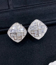 Load image into Gallery viewer, LUOWEND 18K White Gold Natural Diamond Earrings for Women
