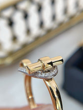 Load image into Gallery viewer, LUOWEND 18K White+Yellow Gold Natural Diamond Ring for Women

