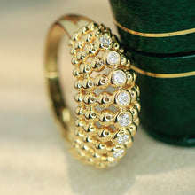 Load image into Gallery viewer, LUOWEND 18K Yellow Gold Fine Jewelry Real Natural Diamond Ring for Women
