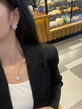 Load image into Gallery viewer, LUOWEND 18K White Gold Natural Diamond Earrings for Women
