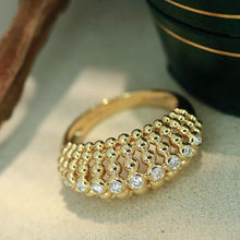Load image into Gallery viewer, LUOWEND 18K Yellow Gold Fine Jewelry Real Natural Diamond Ring for Women
