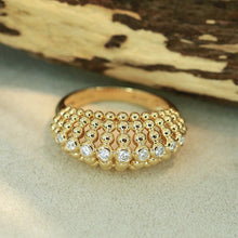 Load image into Gallery viewer, LUOWEND 18K Yellow Gold Fine Jewelry Real Natural Diamond Ring for Women
