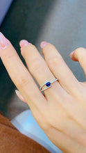 Load image into Gallery viewer, LUOWEND 18K White Gold Real Natural Sapphire Ring for Women
