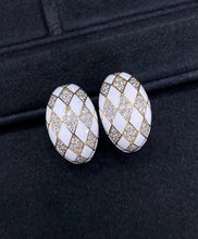 Load image into Gallery viewer, LUOWEND 18K Yellow Gold Natural Diamond Hoop Earrings for Women
