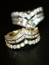 Load image into Gallery viewer, LUOWEND 18K White/Yellow Gold Real Natural Diamond Ring for Women
