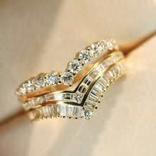 Load image into Gallery viewer, LUOWEND 18K White/Yellow Gold Real Natural Diamond Ring for Women
