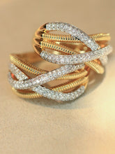 Load image into Gallery viewer, LUOWEND 18K Yellow Gold Fine Jewelry Real Natural Diamond Ring for Women
