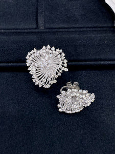 LUOWEND 18K White Gold Natural Diamond Earrings for Women