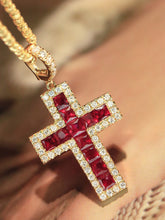 Load image into Gallery viewer, LUOWEND 18K Yellow Gold Fine Jewelry Real Natural Ruby Pendant for Women
