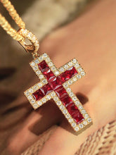 Load image into Gallery viewer, LUOWEND 18K Yellow Gold Fine Jewelry Real Natural Ruby Pendant for Women
