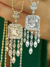 Load image into Gallery viewer, LUOWEND 18K White/Yellow Gold Fine Jewelry Real Natural Diamond Pendant for Women
