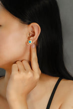 Load image into Gallery viewer, LUOWEND 18K Yellow Gold Real Natural Turquoise Earrings for Women
