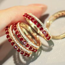 Load image into Gallery viewer, LUOWEND 18K Yellow Gold Fine Jewelry Natural Ruby Ring for Women
