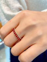Load image into Gallery viewer, LUOWEND 18K Yellow Gold Fine Jewelry Natural Ruby Ring for Women
