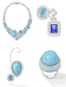 LUOWEND 18K White Gold Real Natural Turquoise Earrings for Women