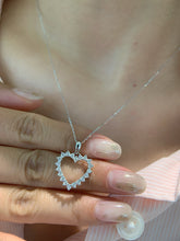 Load image into Gallery viewer, LUOWEND 18K White Gold Fine Jewelry Real Natural Diamond Necklace for Women

