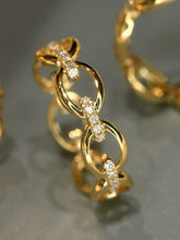Load image into Gallery viewer, LUOWEND 18K Yellow Gold Natural Diamond Ring for Women
