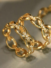 Load image into Gallery viewer, LUOWEND 18K Yellow Gold Natural Diamond Ring for Women

