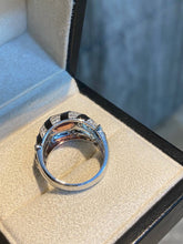 Load image into Gallery viewer, LUOWEND 18K White Gold Natural Diamond and Tourmaline Ring for Women
