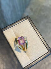 Load image into Gallery viewer, LUOWEND 18K Yellow Gold Natural Topaz Ring for Women
