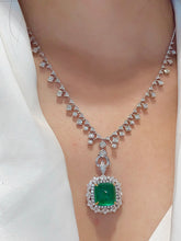 Load image into Gallery viewer, LUOWEND 18K White Gold Fine Jewelry Real Natural Diamond Necklace for Women
