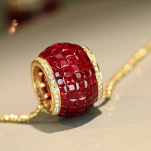 Load image into Gallery viewer, LUOWEND 18K Yellow Gold Natural Ruby Pendant for Women
