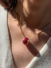 Load image into Gallery viewer, LUOWEND 18K Yellow Gold Natural Ruby Pendant for Women
