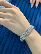 Load image into Gallery viewer, LUOWEND 18K White Gold Real Natural Diamond Bangle for Women

