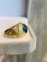 Load image into Gallery viewer, LUOWEND 18K Yellow Gold Naturl Opal Ring for Women
