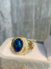 Load image into Gallery viewer, LUOWEND 18K Yellow Gold Naturl Opal Ring for Women
