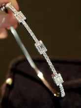 Load image into Gallery viewer, LUOWEND 18K White Gold Real Natural Diamond Bangle for Women
