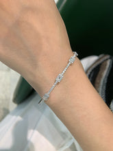 Load image into Gallery viewer, LUOWEND 18K White Gold Real Natural Diamond Bangle for Women

