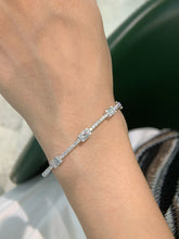 Load image into Gallery viewer, LUOWEND 18K White Gold Real Natural Diamond Bangle for Women
