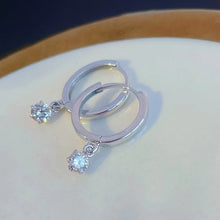 Load image into Gallery viewer, LUOWEND 18K White or Yellow Gold Real Natural Diamond Earrings for Women
